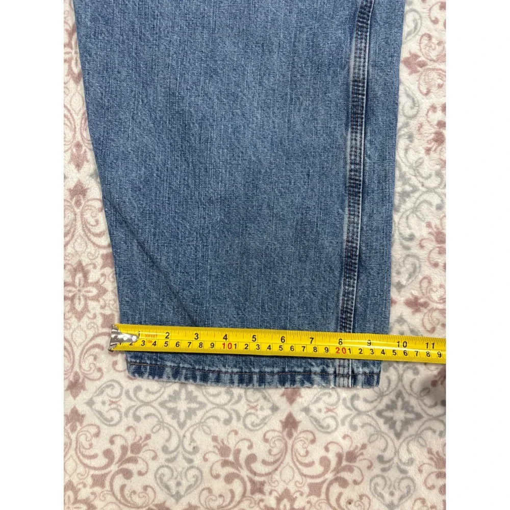 Wrangler Carpenter Jeans Mens 40x30 Blue Denim Workwear Loose Fit 94OROAS